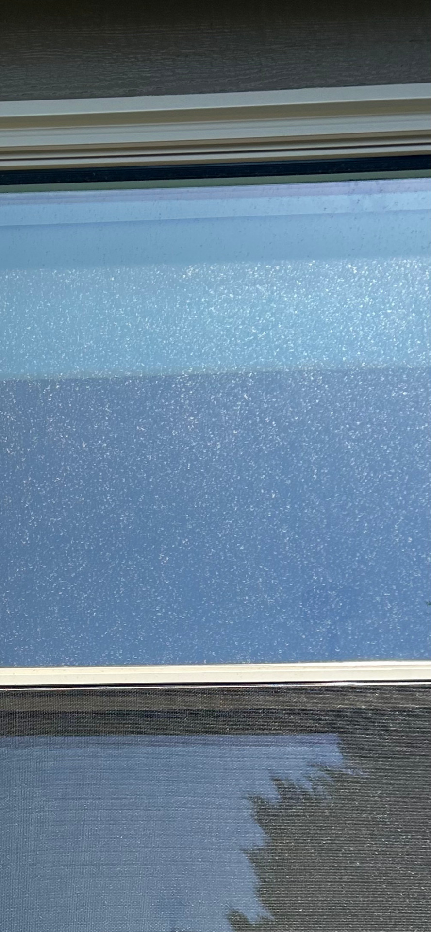 Before cleaning — Streaky exterior window — before and after cleaning