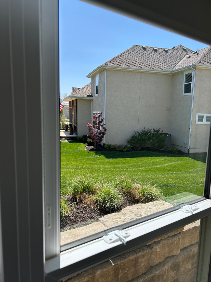 After cleaning — Streaky exterior window — before and after cleaning
